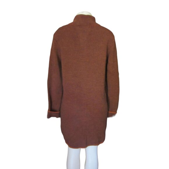 Gio & Gio Made in Italy Brown Knit Long Sleeve Button Down Long Cardigan Small - Picture 4 of 7